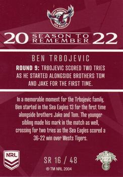 2023 NRL Traders Titanium - Season To Remember #SR16 Ben Trbojevic Back